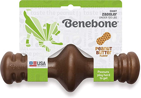 Benebone Zaggler, Peanut Butter, Giant PEANUT