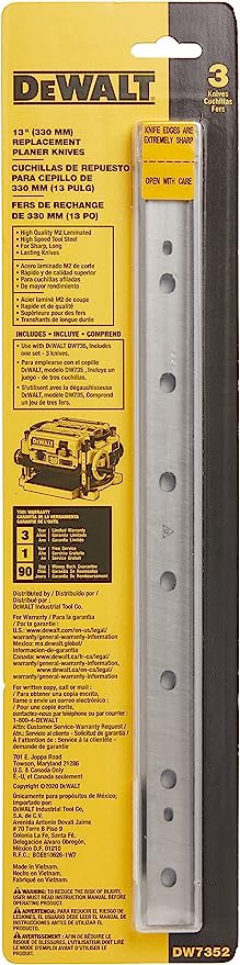 Dewalt 13 IN. Disposable Reversible Thickness Planer Knives - 3 PACK