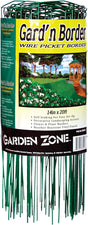 Garden Zone Gard'n Border Wire Picket Border, Green, 14in x 20ft GREEN