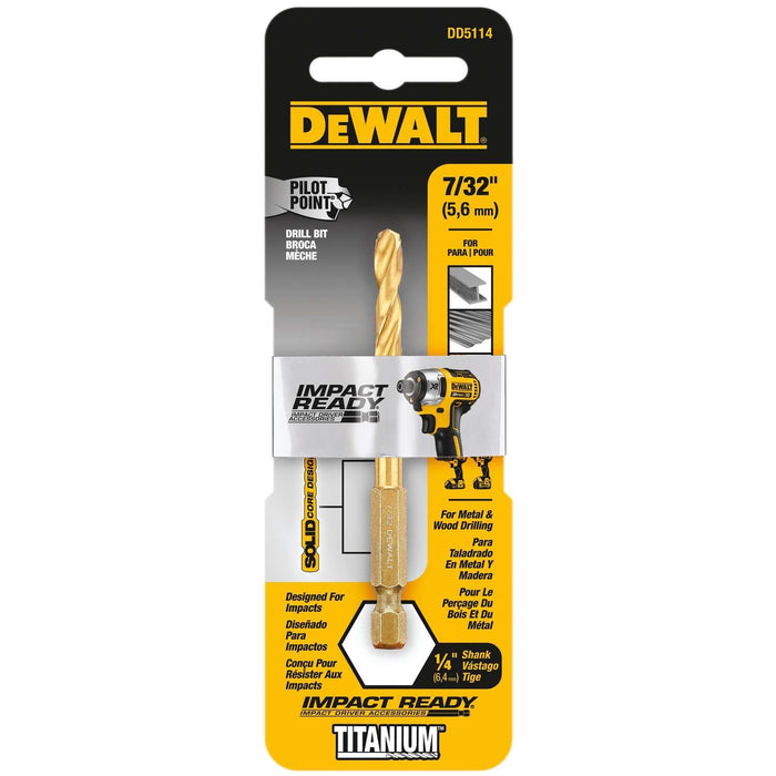 Dewalt 7/32 IN. IMPACT READY Titanium Nitride Coating Drill Bit