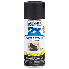 RUST-OLEUM 12 OZ Painter's Touch 2X Ultra Cover Satin Spray Paint - Satin Canyon Black CANYON_BLACK