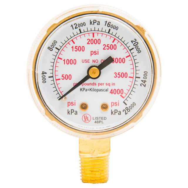 Forney Regulator Gauge, 2 in, 0-4000 PSI