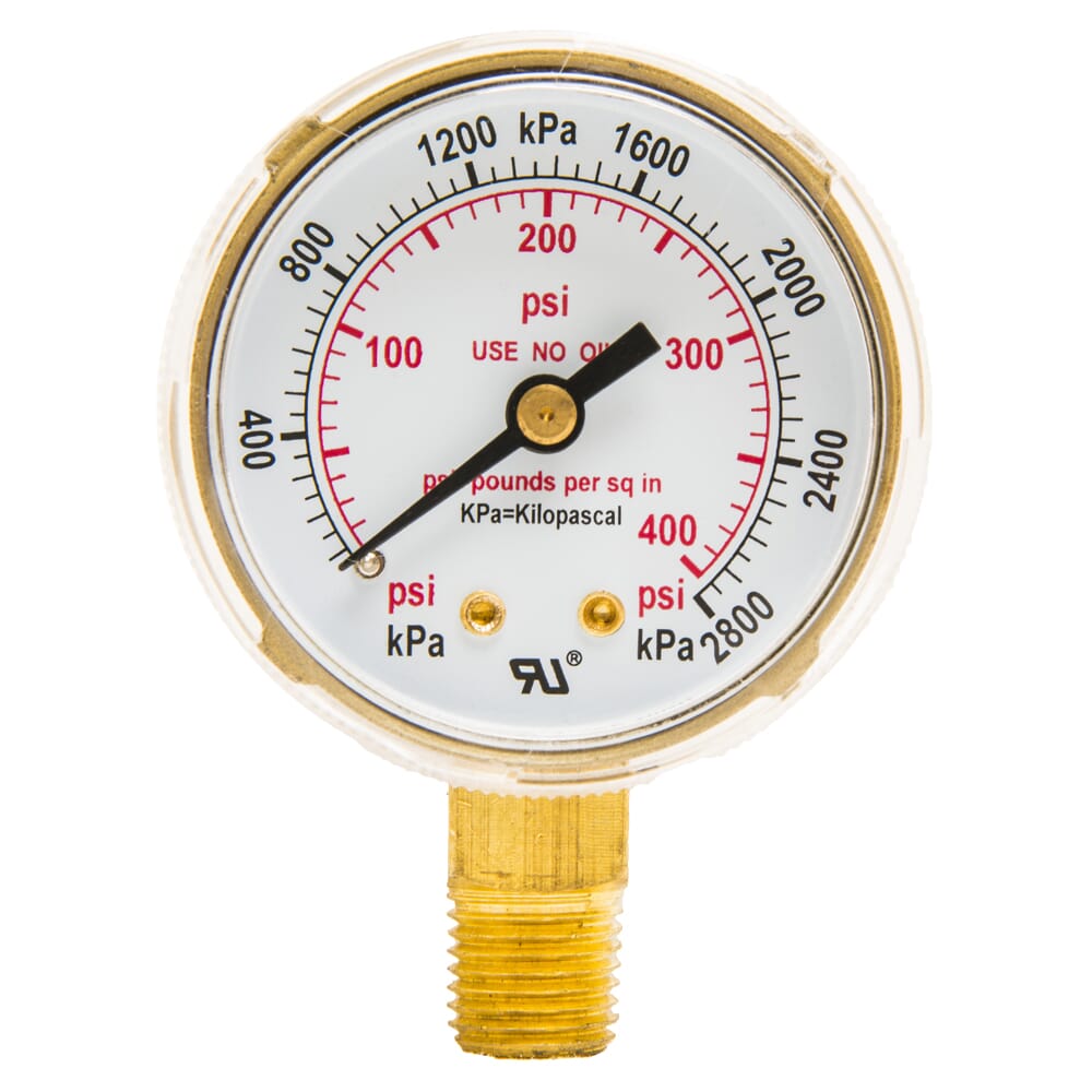 Forney Regulator Gauge, 2 in, 0-400 PSI