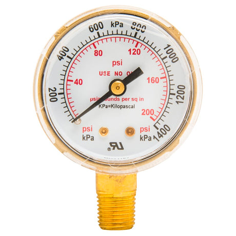 Forney Regulator Gauge, 2 in, 0-200 PSI