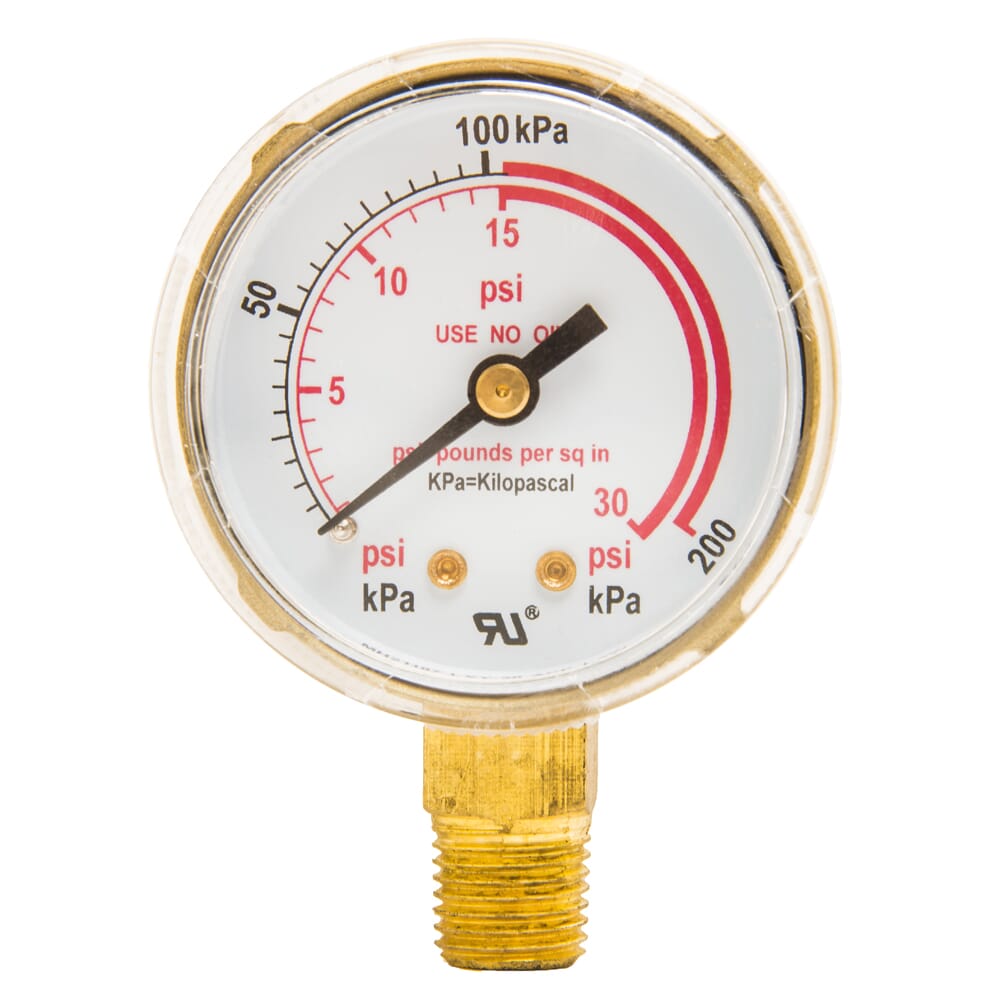 Forney Regulator Gauge, 2 in, 0-30 PSI