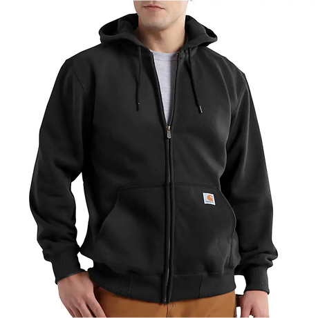 Carhartt Men's Rain Defender Loose Fit Heavyweight Full-zip Sweatshirt 001 black