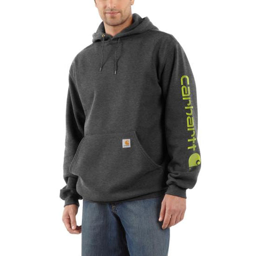 Carhartt Men's Loose Fit Midweight Logo Sleeve Graphic Hoodie Carbon Heather / REG