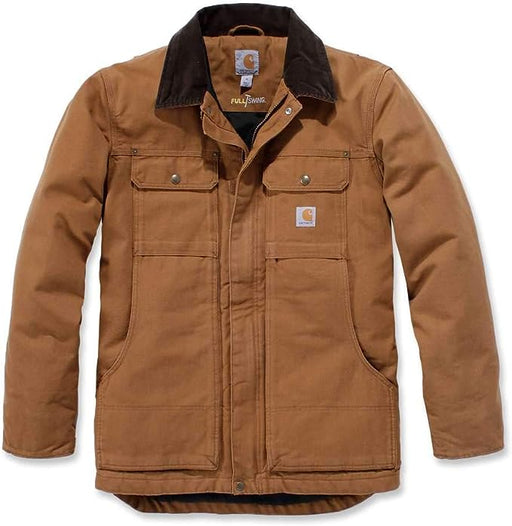 Carhartt Men's Full Swing Relaxed Fit Washed Duck Insulated Traditional Coat Carhartt brown