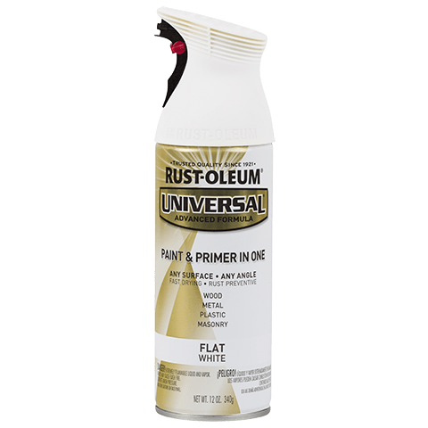 RUST-OLEUM 12 OZ Universal Flat Spray Paint - White WHITE