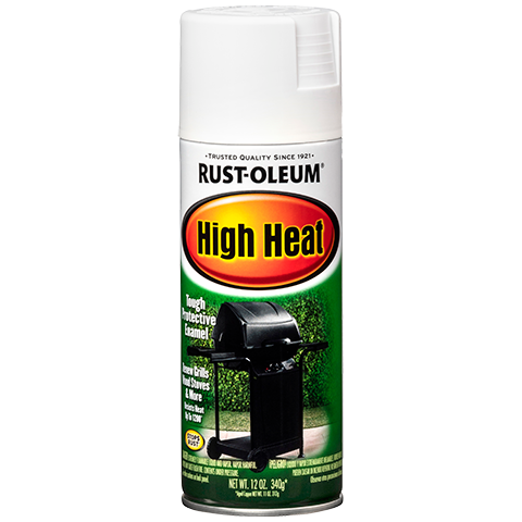 RUST-OLEUM 12 OZ Specialty High Heat Spray Paint -White WHT