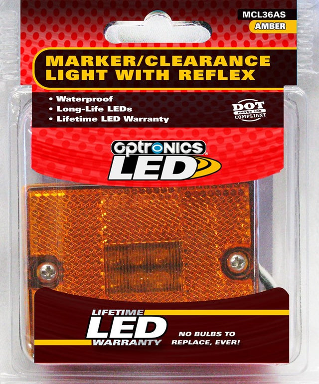 Optronics Yellow LED Stud-Mount Marker/Clearance Light with Reflex AMBER