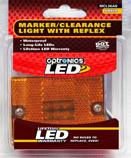 Optronics Yellow LED Stud-Mount Marker/Clearance Light with Reflex AMBER