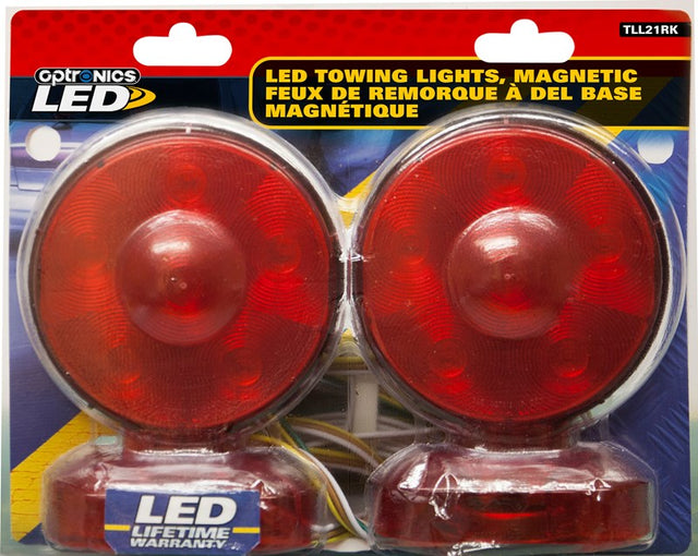 Optronics LED Towing Lights with Magnetic Base RED