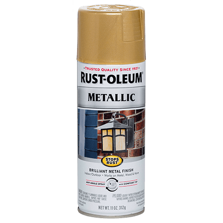 RUST-OLEUM 12 OZ Stops Rust Metallic Spray Paint - Gold Rush GOLD_RUSH