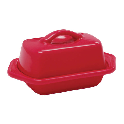 Chantal Red Mini Butter Dish 5 Inch X 3.25 Inch WHITE,RED