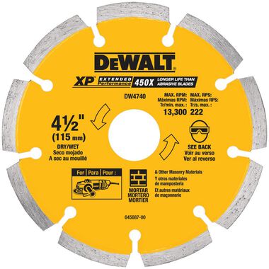 Dewalt 4-1/2-in x 0.250-in XP Tuck Point Blade