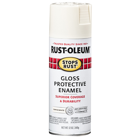 RUST-OLEUM 12 OZ Stops Rust Protective Enamel Spray Paint - Gloss Canvas White CANVAS_WHITE