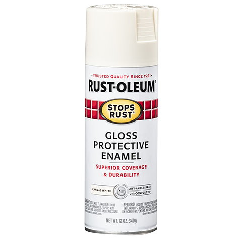 RUST-OLEUM 12 OZ Stops Rust Protective Enamel Spray Paint - Gloss Canvas White CANVAS_WHITE