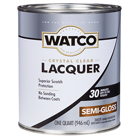 WATCO QT Lacquer Clear Wood Finish - Semi-Gloss FIN_GLOSS,FIN_SATIN,FIN_SOUTH_GLS