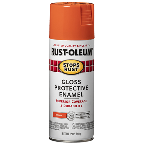 RUST-OLEUM 12 OZ Stops Rust Protective Enamel Spray Paint - Gloss Orange GLOSS_ORANGE