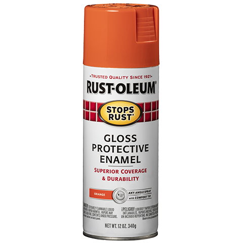 RUST-OLEUM 12 OZ Stops Rust Protective Enamel Spray Paint - Gloss Orange GLOSS_ORANGE