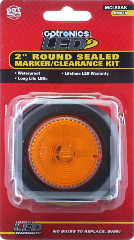 Optronics Yellow Sealed Round Marker/Clearance Light Kit AMBER