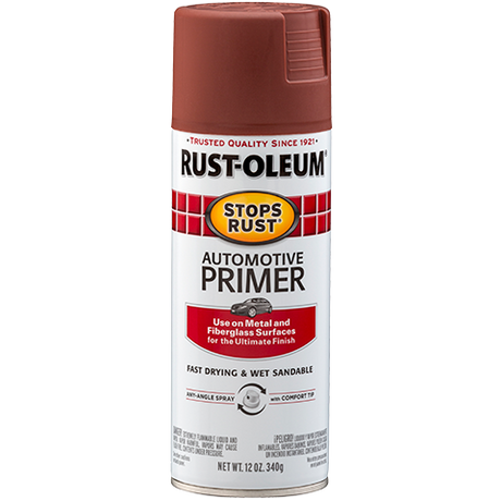 RUST-OLEUM 12 OZ Stops Rust Automotive Primer Spray - Flat Red RED