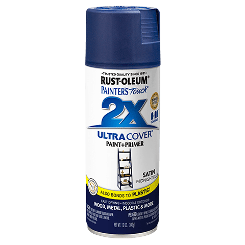 RUST-OLEUM 12 OZ Painter's Touch 2X Ultra Cover Satin Spray Paint - Satin Mdnght Blue MIDNIGHT_BLUE