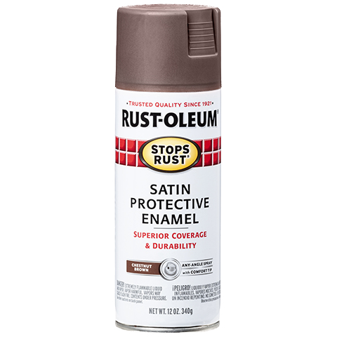 RUST-OLEUM 12 OZ Stops Rust Protective Enamel Spray Paint -Satin Chestnut Brown CHESTNUT_BROWN / SATIN