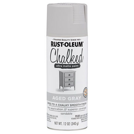 RUST-OLEUM 12 OZ Chalked Paint Ultra Matte Spray Paint - Aged Grey AG_GRY