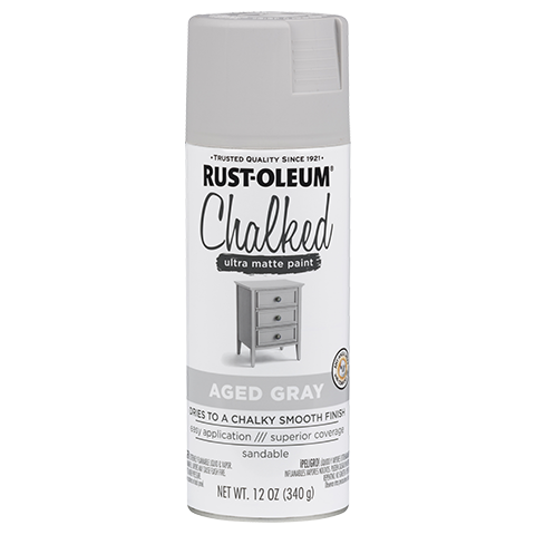 RUST-OLEUM 12 OZ Chalked Paint Ultra Matte Spray Paint - Aged Grey AG_GRY