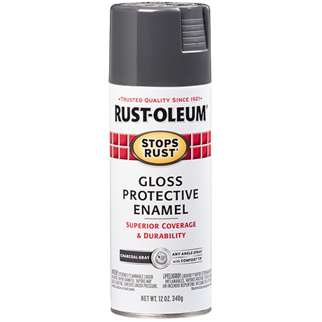 RUST-OLEUM 12 OZ Stops Rust Protective Enamel Spray Paint - Gloss Charcoal Gray CHARCOAL_GRAY / GLOSS