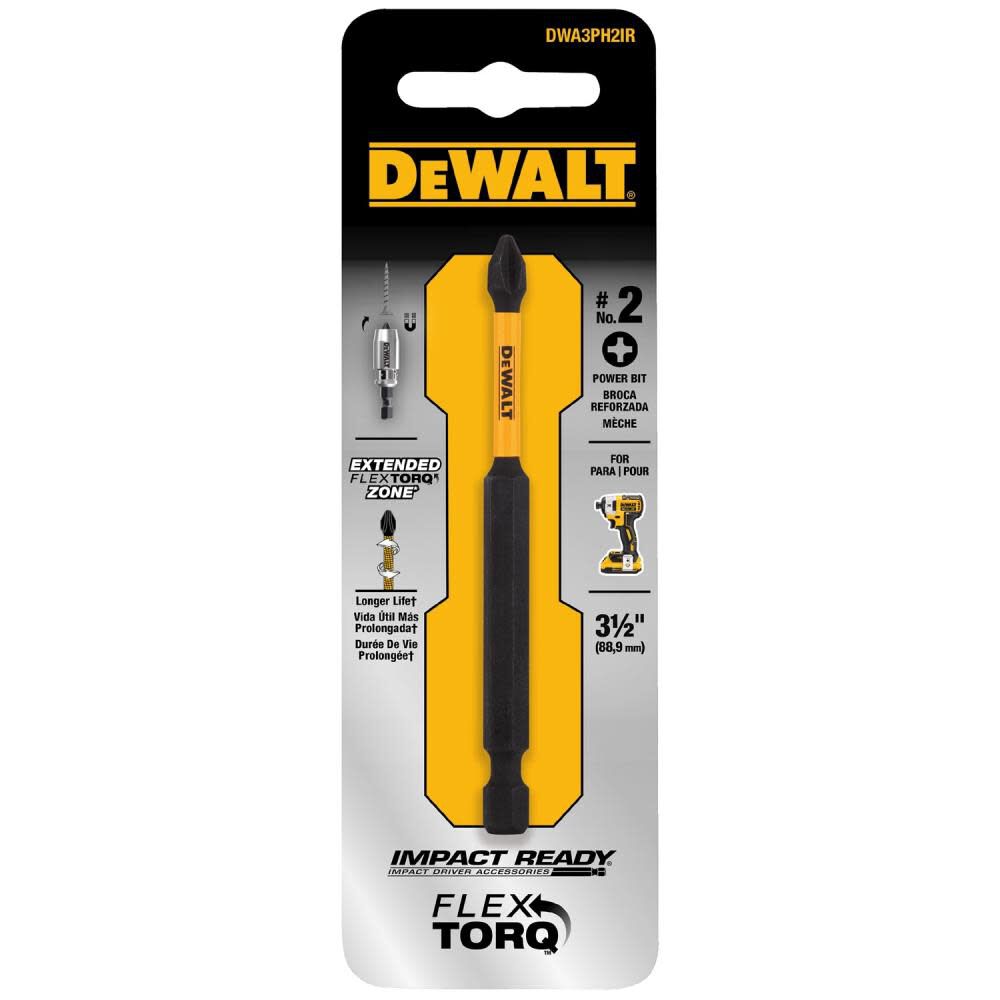 Dewalt FlexTorq Impact Ready Phillips No.2 X 3-1/2 IN. Screwdriver Bit - STEEL / 3_1/2IN