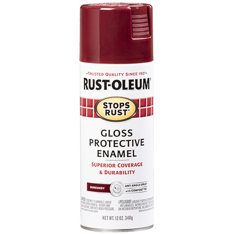 RUST-OLEUM 12 OZ Stops Rust Protective Enamel Spray Paint - Gloss Burgundy BURGUNDY