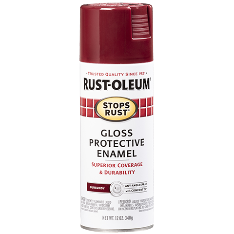 RUST-OLEUM 12 OZ Stops Rust Protective Enamel Spray Paint - Gloss Burgundy BURGUNDY