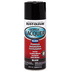 RUST-OLEUM 12 OZ Automotive Acrylic Lacquer Spray Paint - Black BLACK