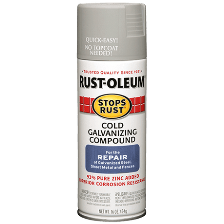 RUST-OLEUM 12 OZ Stops Rust Cold Galvanizing Compound Spray - Flat Grey