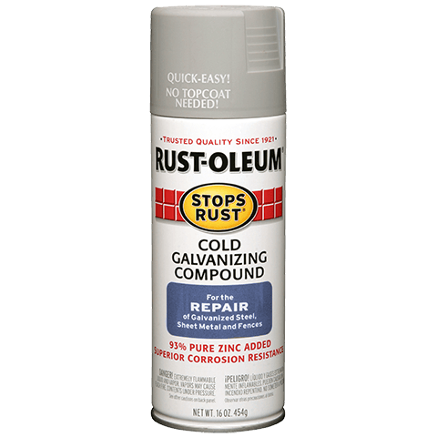 RUST-OLEUM 12 OZ Stops Rust Cold Galvanizing Compound Spray - Flat Grey