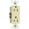 Pass & Seymour 15A 125V Duplex Receptacle, Ivory 15A