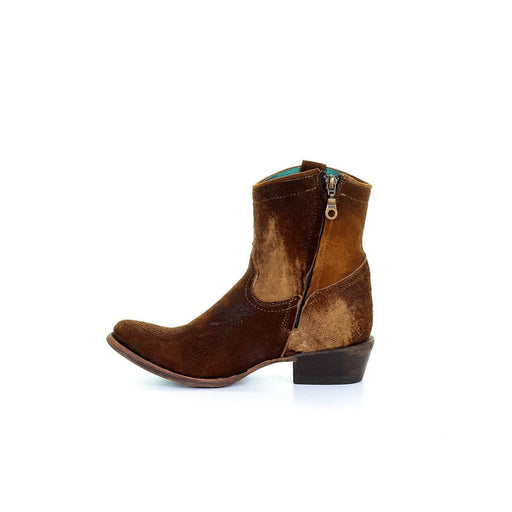 Corral Boots Chocolate Tan Lamb Bootie DISTRESSED_BROWN