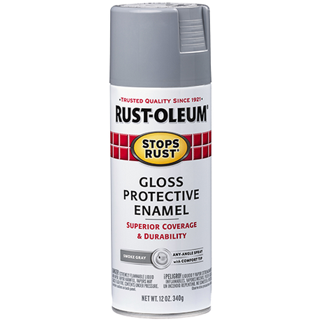 RUST-OLEUM 12 OZ Stops Rust Protective Enamel Spray Paint - Gloss Smoke Gray SMOKE_GRAY / GLOSS