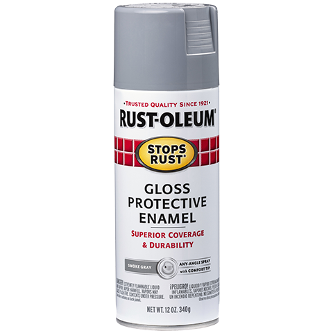 RUST-OLEUM 12 OZ Stops Rust Protective Enamel Spray Paint - Gloss Smoke Gray SMOKE_GRAY / GLOSS