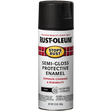 RUST-OLEUM 12 OZ Stops Rust Protective Enamel Spray Paint - Semi-Gloss Black BLACK