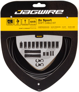 JAGWIRE 2x Sport Shift Cable Kit SRAM/Shimano, Black BLACK