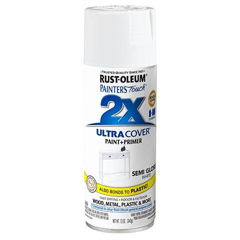 RUST-OLEUM 12 OZ Painter's Touch 2X Ultra Cover Semi-Gloss Spray Paint - Semi-Gloss White WHITE