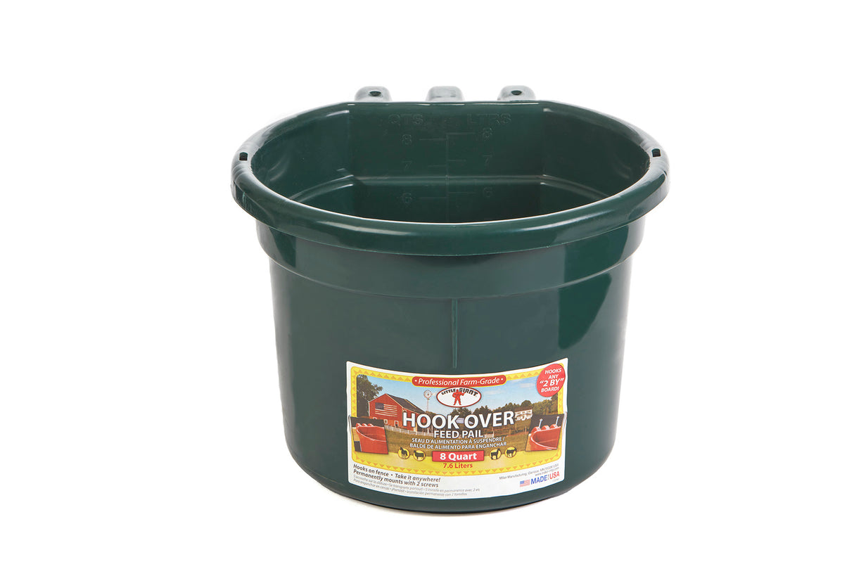 Miller MFG 8Qt Hook Over Feed Pail GREEN