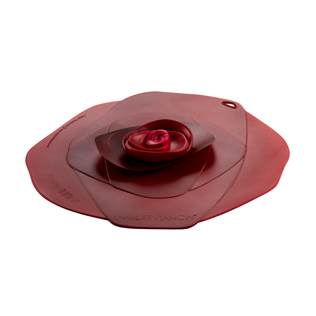 Charles Viancin Dark Red Silicone 9 Inch Rose Lid DARK_RED