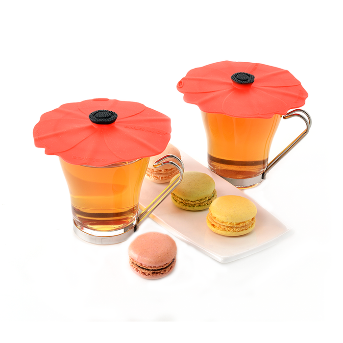 Charles Viancin Poppy Set Of 2 Drink Cover RED