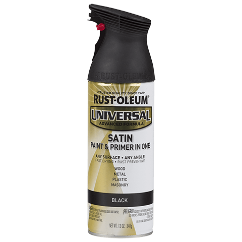 RUST-OLEUM 12 OZ Universal Satin Spray Paint - Black SATIN_BLACK
