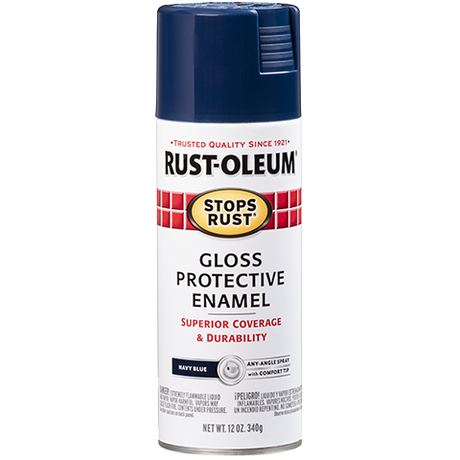 RUST-OLEUM 12 OZ Stops Rust Protective Enamel Spray Paint - Gloss Navy Blue NAVY_BLUE